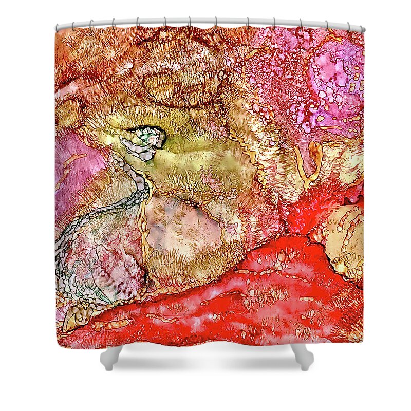 Kyoto Spring Shower Curtain featuring the painting Kyoto Spring by Bellesouth Studio