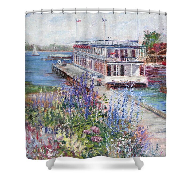 Nautical Shower Curtain featuring the painting La Duchesse by Jan Byington