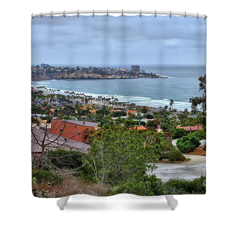 La Jolla Shower Curtain featuring the photograph La Jolla Shoreline by Eddie Yerkish