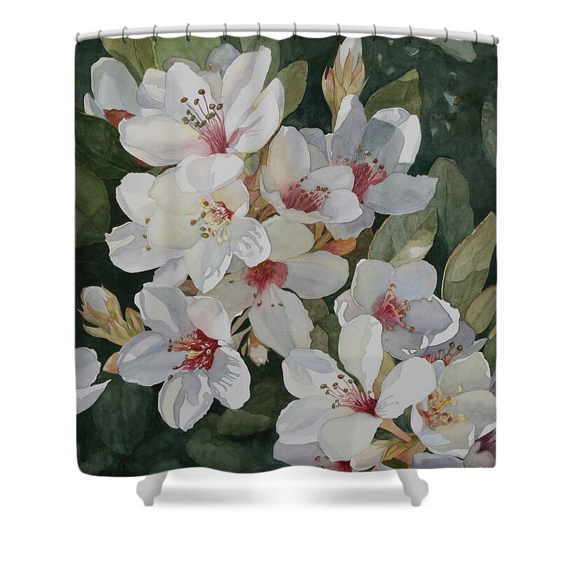 Flowers Shower Curtain featuring the painting La Petit Fleur by Jan Lawnikanis