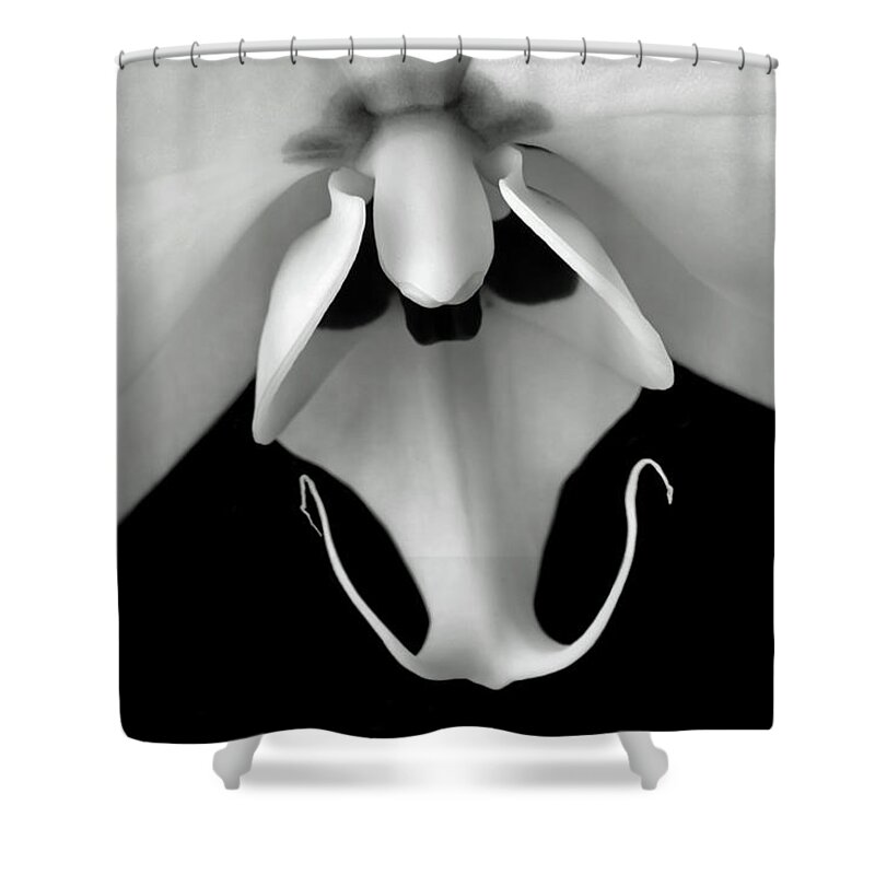 Orchid Flower Shower Curtain featuring the photograph Labellum Of Orchid by Terence Davis