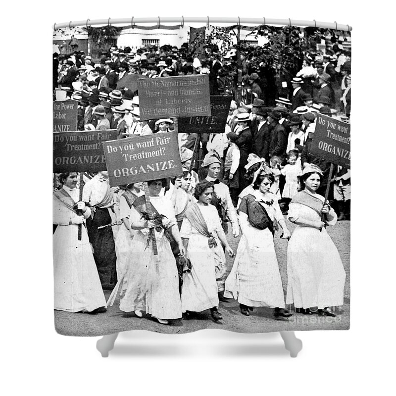 History Shower Curtain featuring the photograph Labor Day Parade, Womens Suffrage, 1912 by Science Source