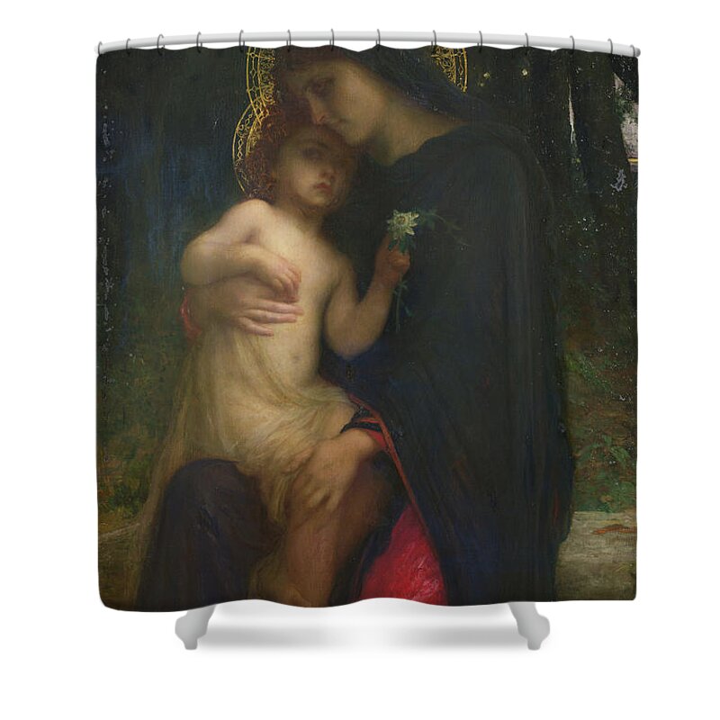L'addolorata Shower Curtain featuring the painting LAddolorata by Antoine Auguste Ernest Herbert or Hebert