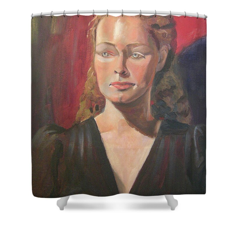 Portrait Shower Curtain featuring the painting Lady Ann by Lilibeth Andre