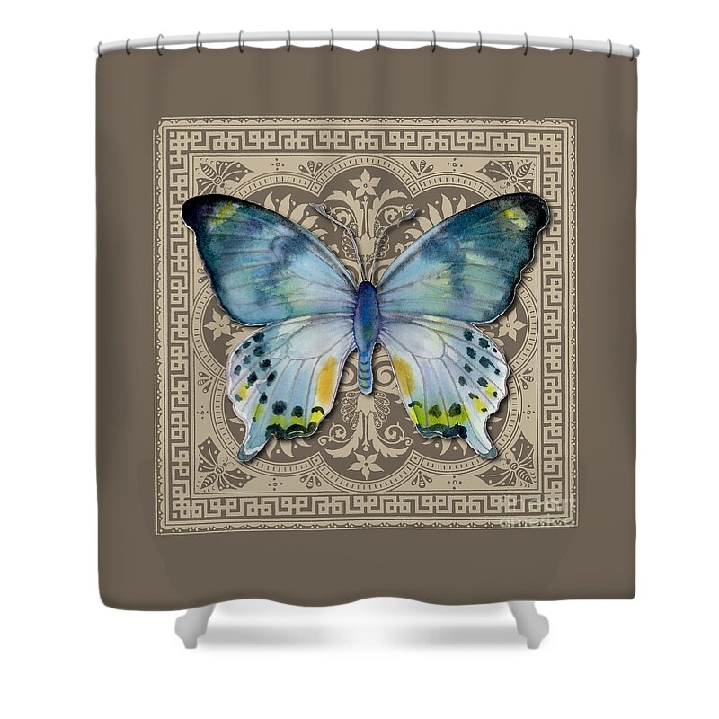 Laglaizei Shower Curtain featuring the painting Laglaizei Butterfly Design by Amy Kirkpatrick