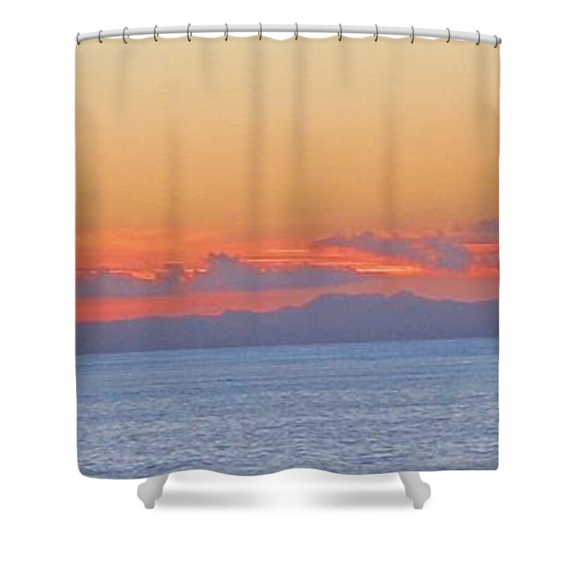 Laguna Beach Shower Curtain featuring the photograph Laguna Orange Sky by Dan Twyman