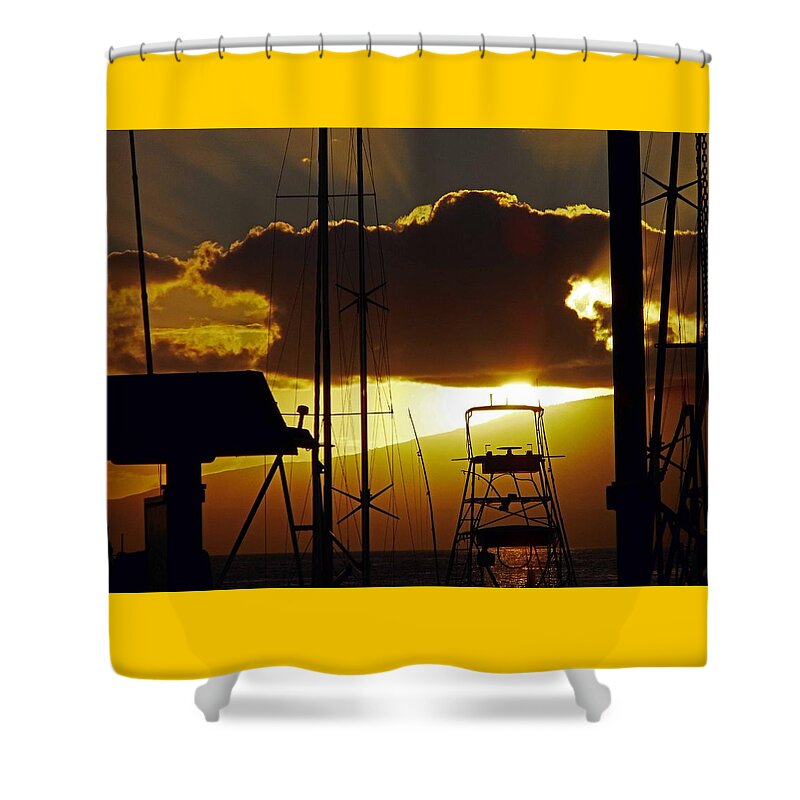 Lahaina Shower Curtain featuring the photograph Lahaina Sunsets 5 by Ron Kandt