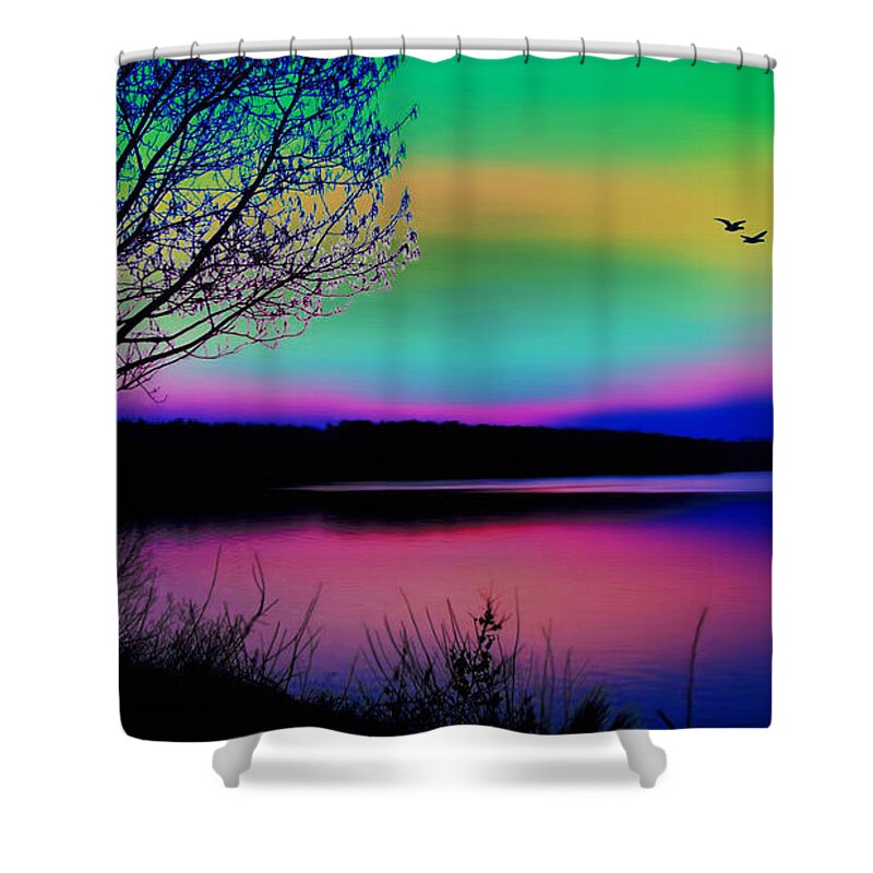 Water Shower Curtain featuring the digital art Lake 4 by Gregory Murray