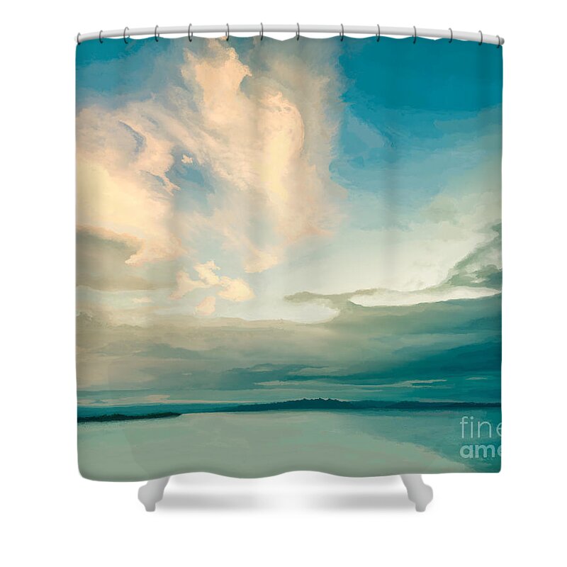 Lake Shower Curtain featuring the painting Lake Effect by Jackie Case