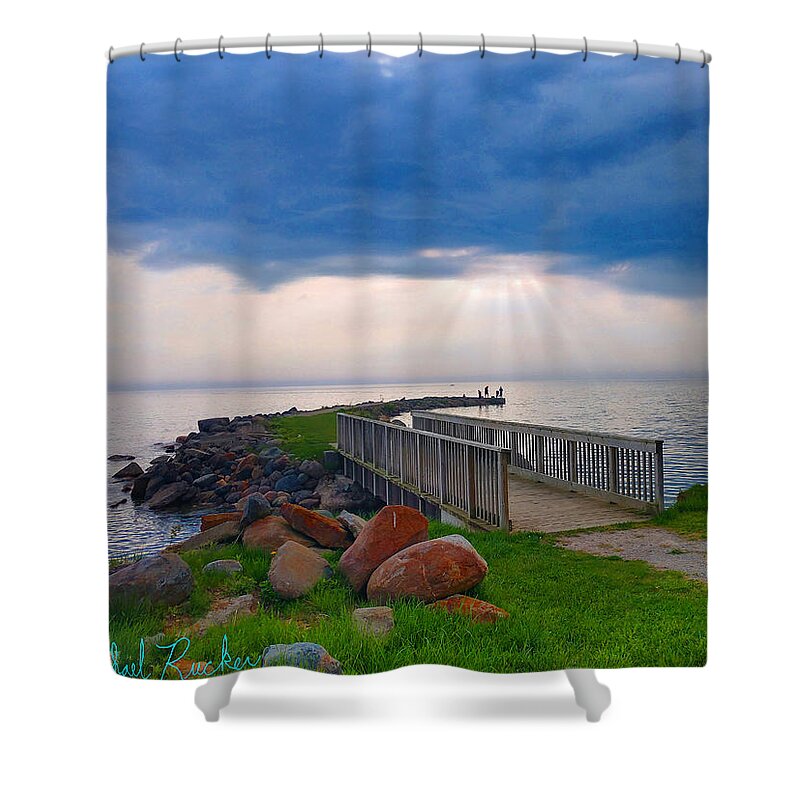 Lighthouse Shower Curtain featuring the photograph Lake Huron Michigan by Michael Rucker