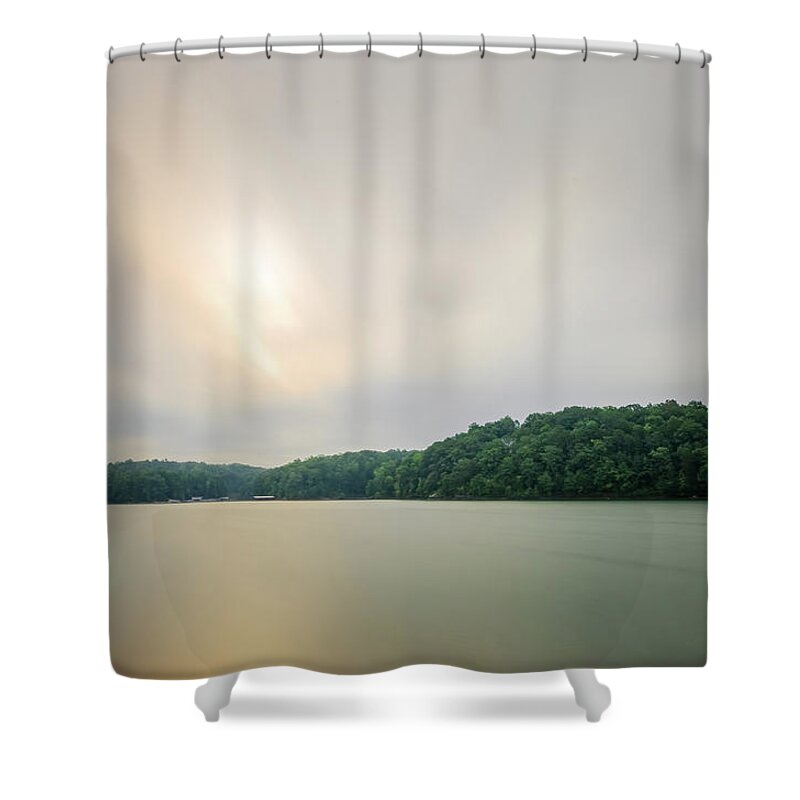 Sky Shower Curtain featuring the photograph Lake Lanier Glow by John Kirkland