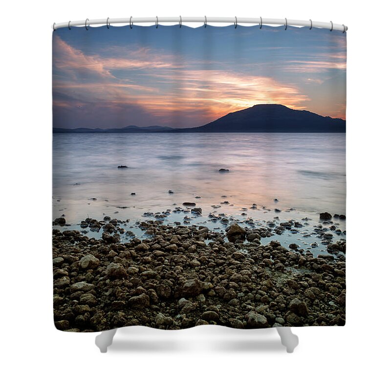 Sunset Shower Curtain featuring the photograph Lake Lawtonka IV by Ricky Barnard