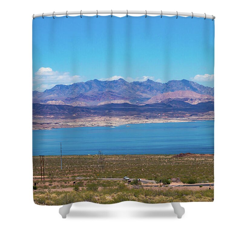 Lake Mead Afternoon Shower Curtain featuring the photograph Lake Mead Afternoon by Bonnie Follett