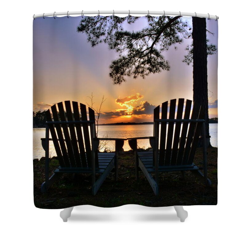 Lake Murray Relaxation Shower Curtain featuring the photograph Lake Murray Relaxation by Lisa Wooten