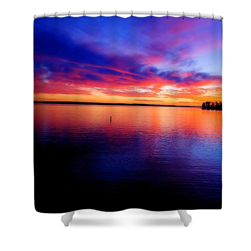 Lake Murray Shower Curtain featuring the photograph Lake Murray Sunset 21 by Joseph C Hinson