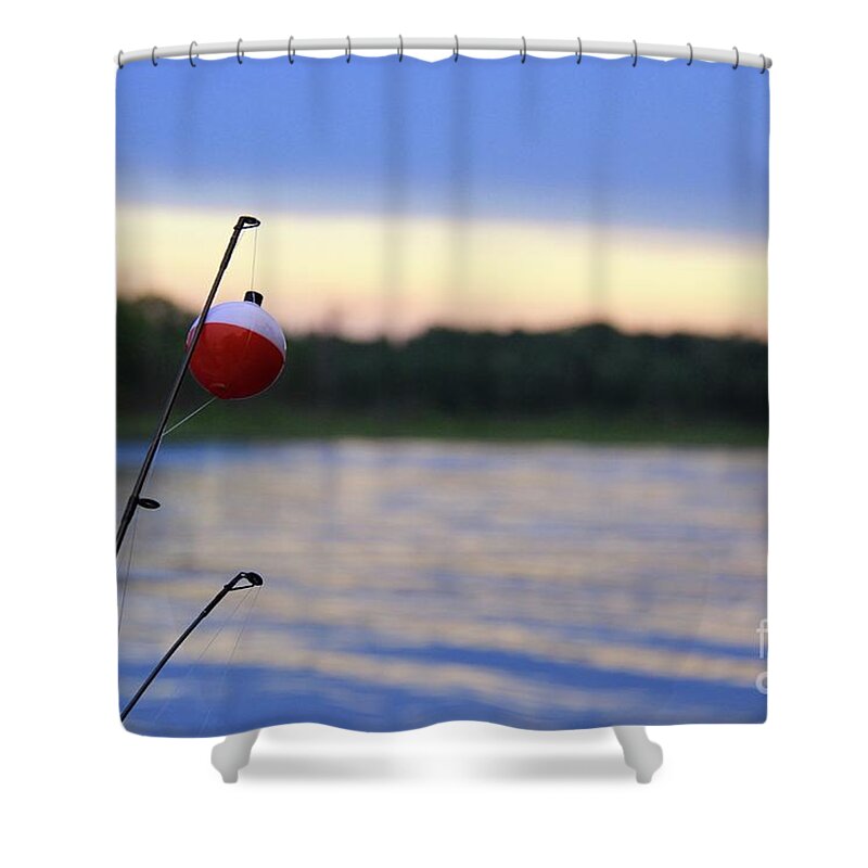 Fishing Shower Curtain featuring the photograph Lake Wobegon Tribute by Suzanne Oesterling