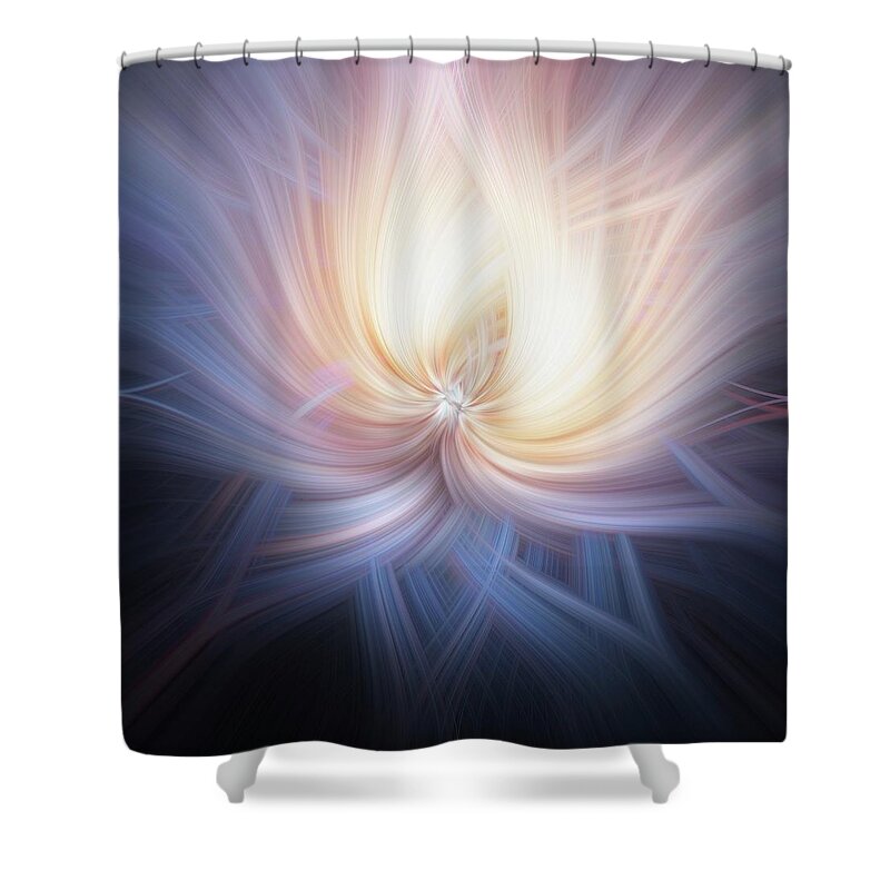 Jenny Raibow Fine Art Photography Shower Curtain featuring the photograph Lambent Flower. Mystery of Colors by Jenny Rainbow