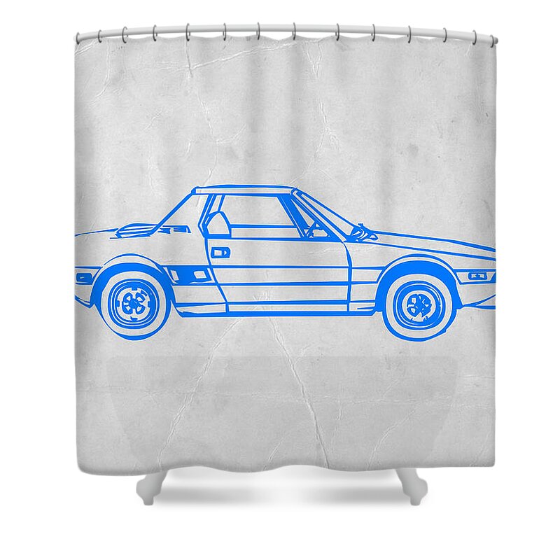 Lancia Shower Curtain featuring the painting Lancia Stratos by Naxart Studio