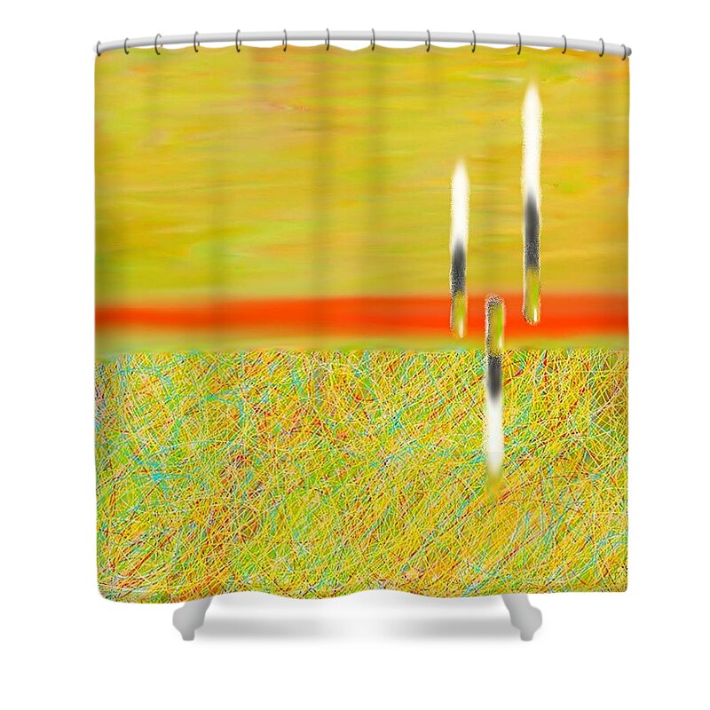 Abstract Shower Curtain featuring the photograph Land Somewhere by Charles Brown