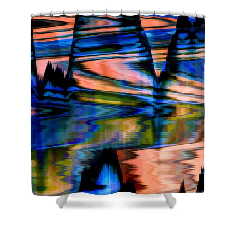 Blue Shower Curtain featuring the photograph Landscape by Cherie Duran