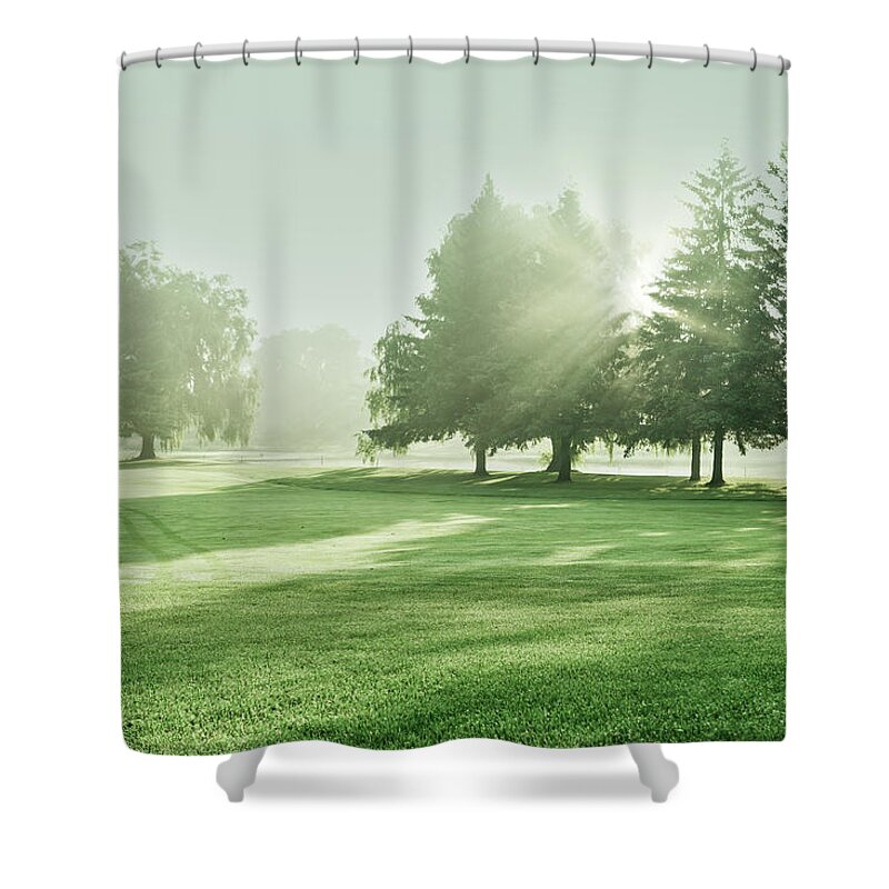 Victoria Park East Golf Course Shower Curtain featuring the photograph Landscape by Nick Mares