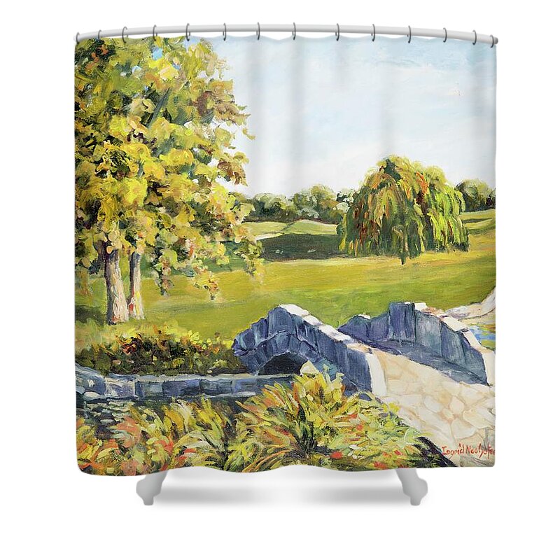 Landscape Shower Curtain featuring the painting Landscape No. 12 by Ingrid Dohm