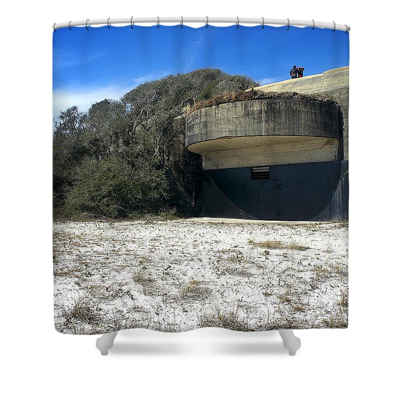 Guns Shower Curtain featuring the photograph Langdon Battery by George Taylor