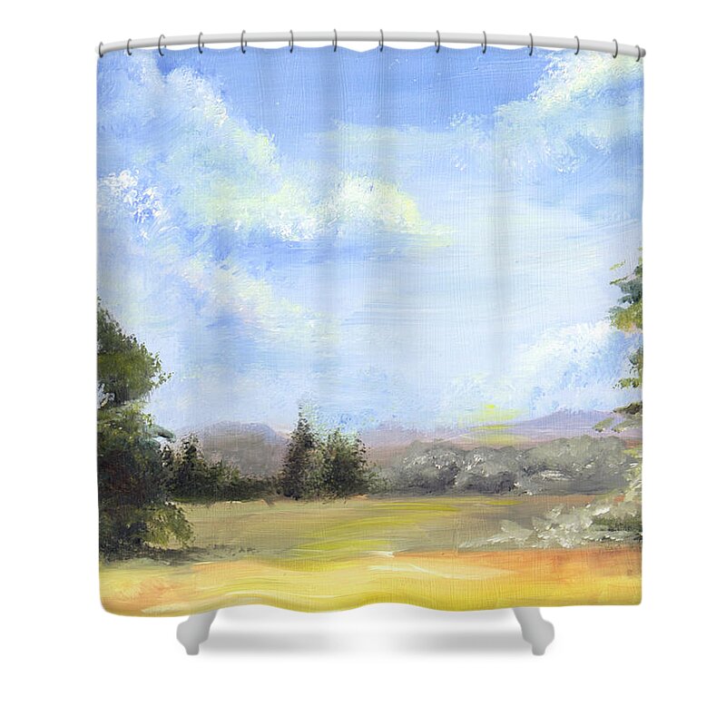 Landscape Shower Curtain featuring the painting LaPoint Utah by Nila Jane Autry