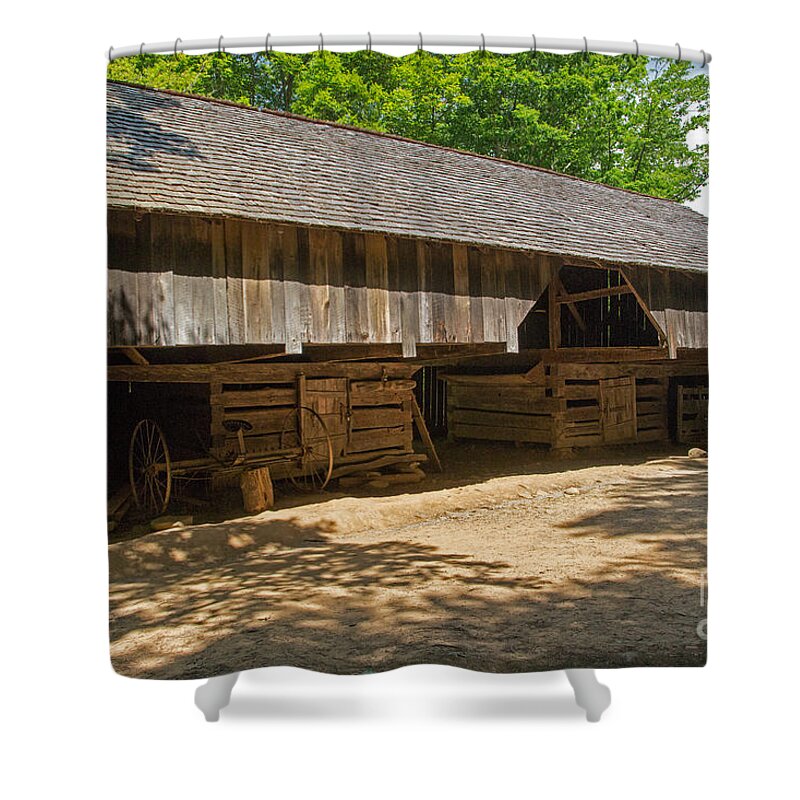 Cable Mill Historic Area Shower Curtain featuring the photograph LaQuire Cantilever Barn by Fred Stearns