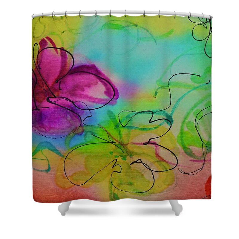  Shower Curtain featuring the painting Large Flower 2 by Barbara Pease