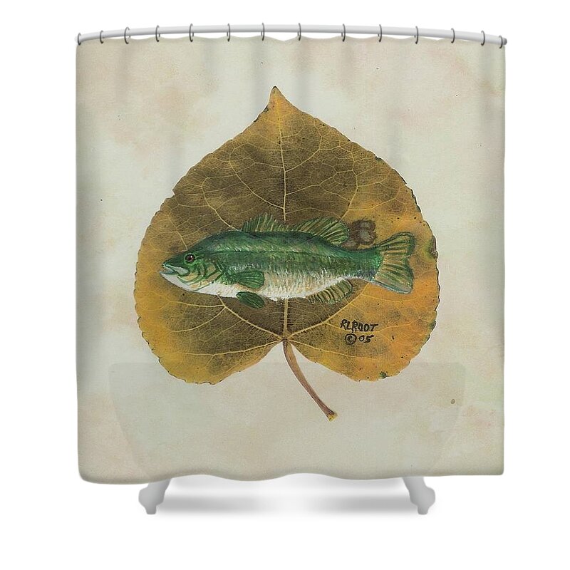 Wildlife Shower Curtain featuring the painting Large mouth Bass by Ralph Root