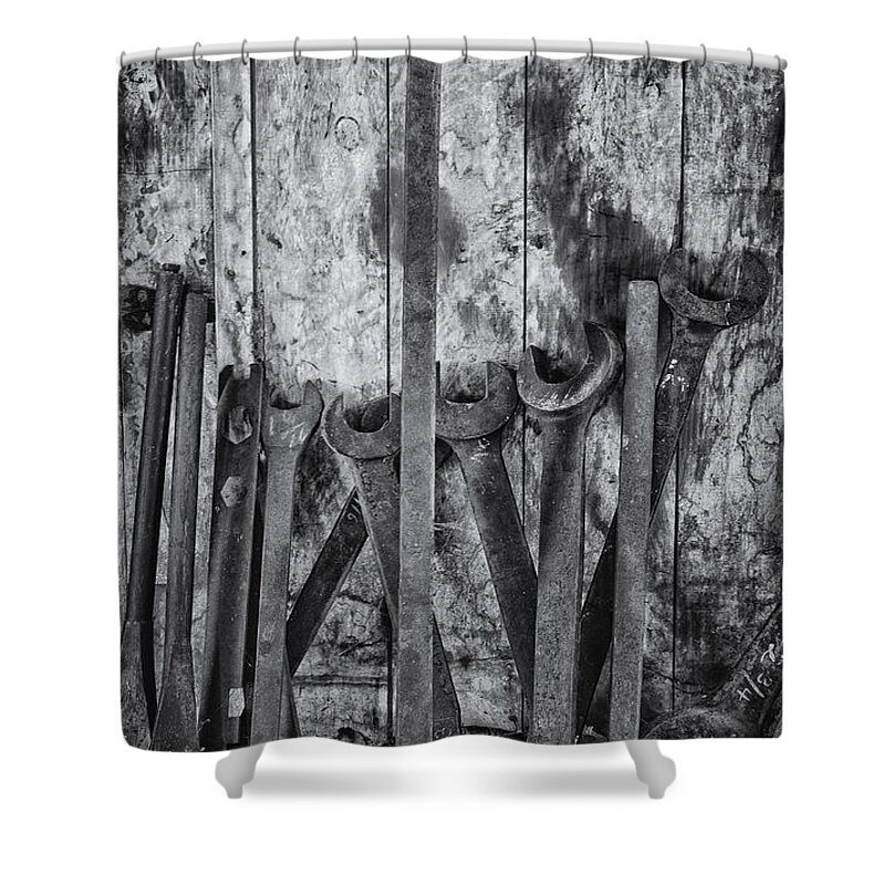 Scott Farm Vermont Shower Curtain featuring the photograph Large Tools by Tom Singleton