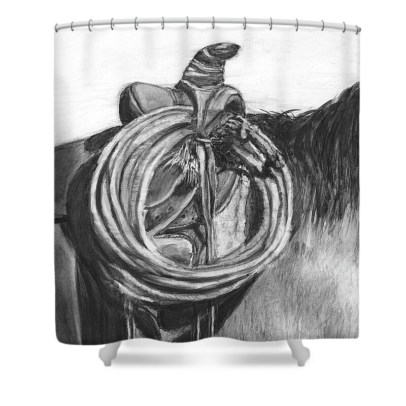 Lariat Shower Curtain featuring the painting Lariat by Sheila Johns