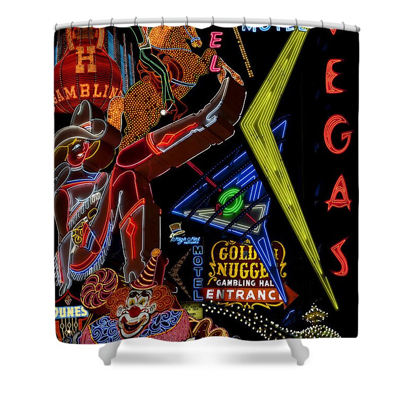 Vintage Signs Shower Curtain featuring the photograph Las Vegas Neon by Andrew Fare