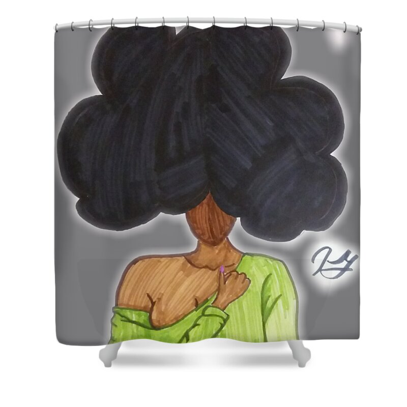Black Girl Shower Curtain featuring the photograph Lashon by Artist Sha