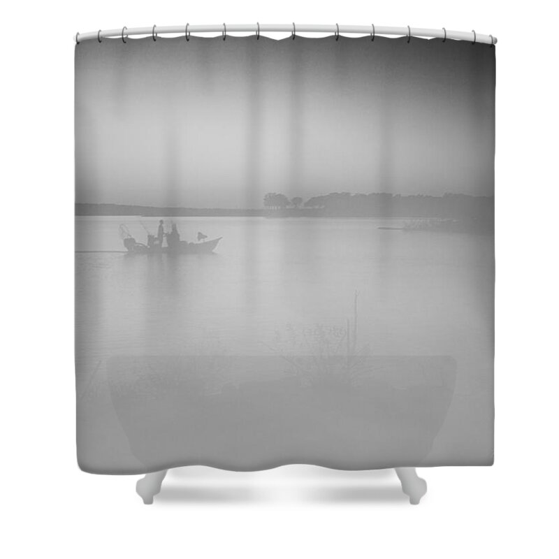 Fog Shower Curtain featuring the photograph Last Bite of the Day by Doris Aguirre