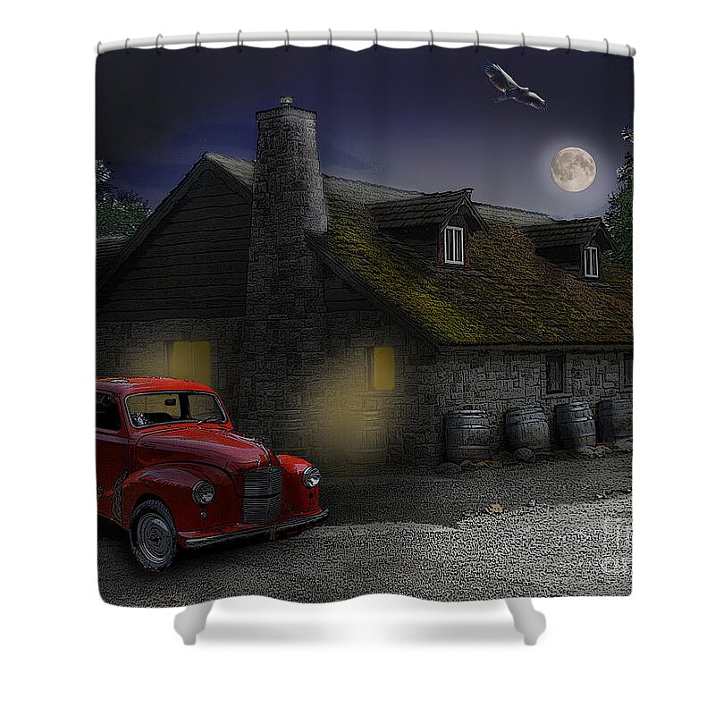 Night Shower Curtain featuring the photograph Last Call by Vivian Martin