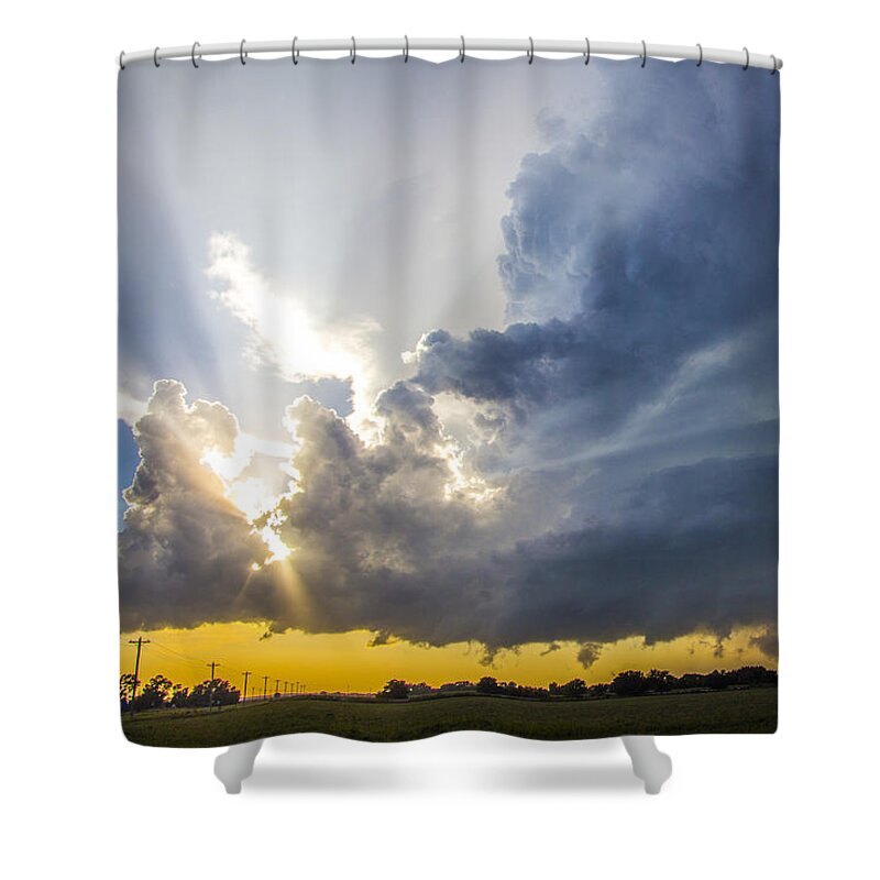 Nebraskasc Shower Curtain featuring the photograph Last Nebraska Supercell of the Summer 021 by NebraskaSC