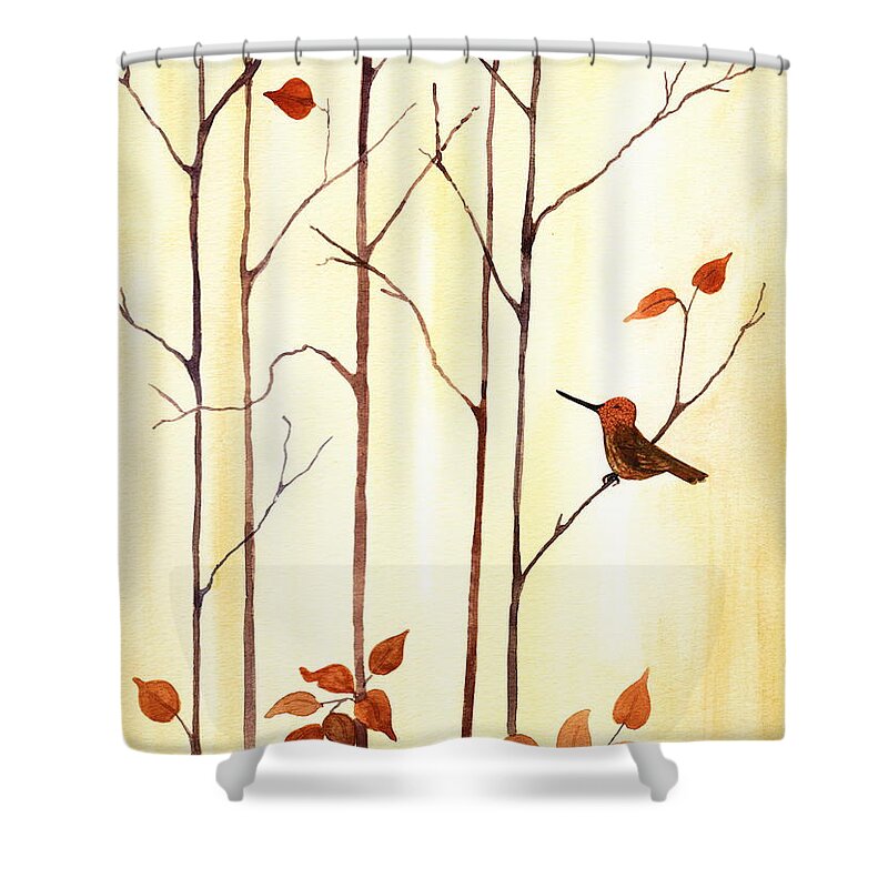 Trees Shower Curtain featuring the painting Last To Leave by Marilyn Smith