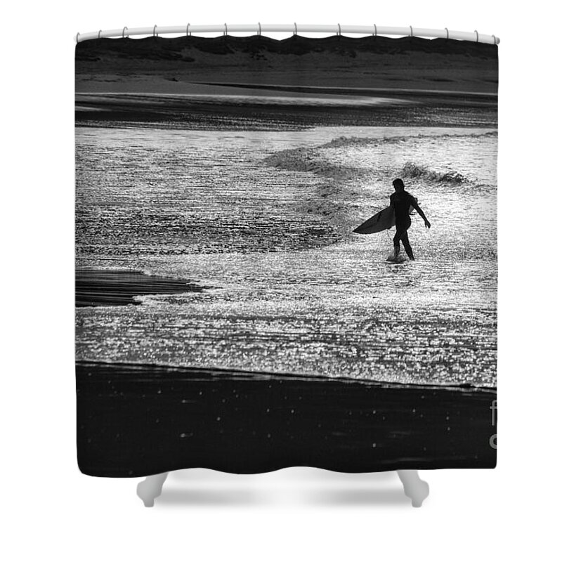 Surfer Shower Curtain featuring the photograph Last wave by Sheila Smart Fine Art Photography