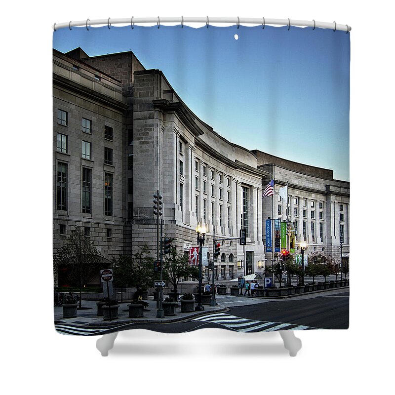 Ronald Reagan Building Shower Curtain featuring the photograph Late Evening At the Ronald Reagan Building by Greg and Chrystal Mimbs