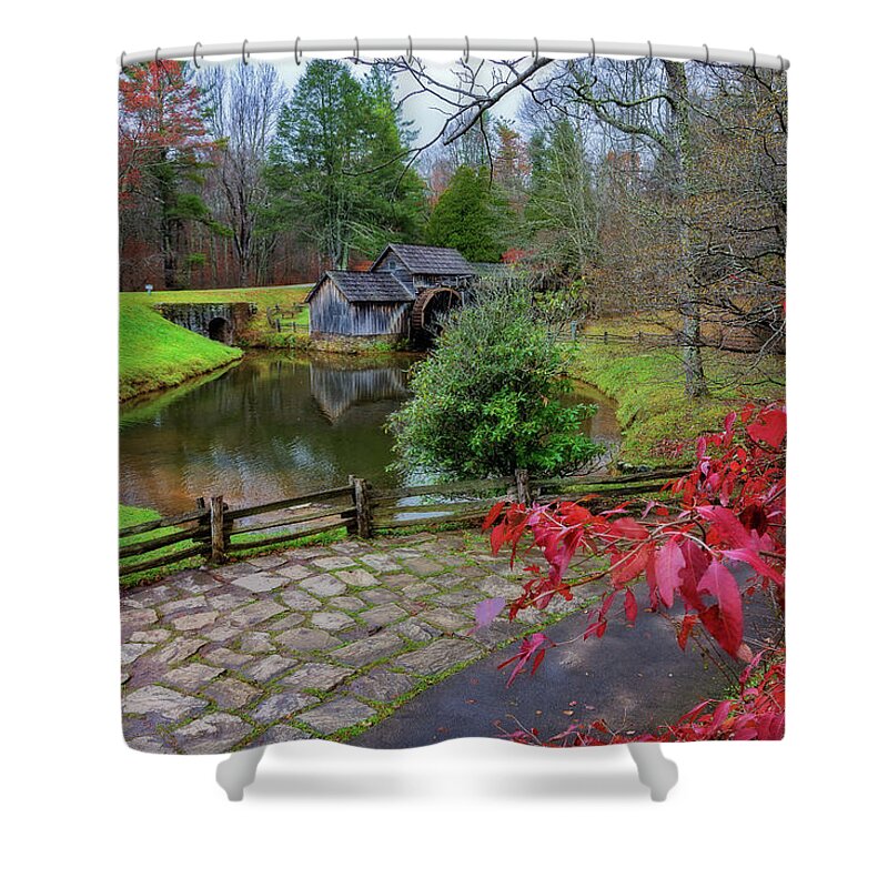 Mill Shower Curtain featuring the photograph Late fall at Mabry Mill by Steve Hurt