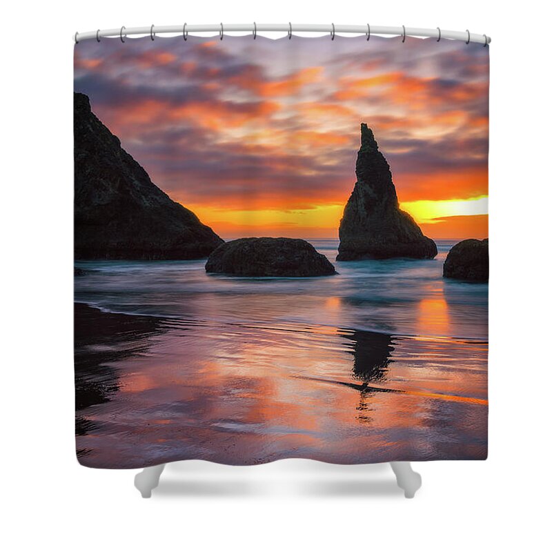 Bandon Shower Curtain featuring the photograph Late Night Cloud Dance by Darren White