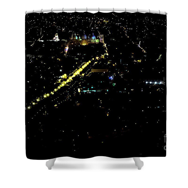 Night Shower Curtain featuring the photograph Late Night In Cuenca, Ecuador by Al Bourassa