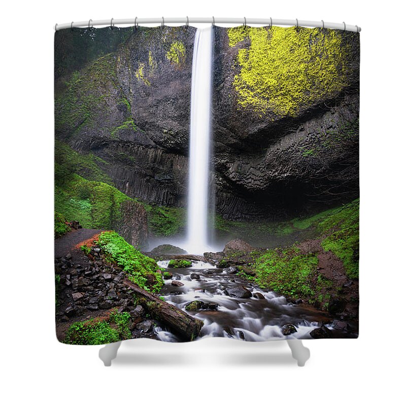 Oregon Shower Curtain featuring the photograph Latourell Falls in Oregon by James Udall