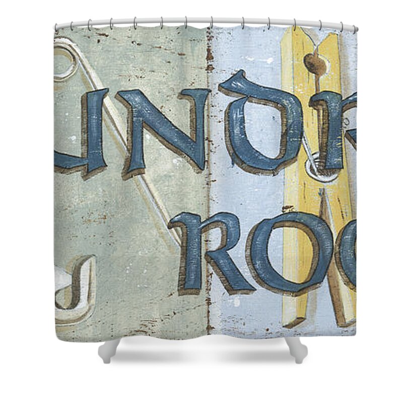 Laundry Room Shower Curtain featuring the painting Laundry Room by Debbie DeWitt