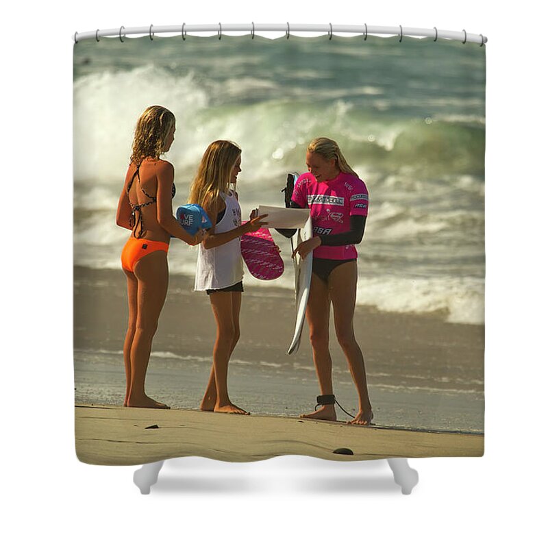 Laura Enever Shower Curtain featuring the photograph Laura Enever Surfer Girl by Waterdancer
