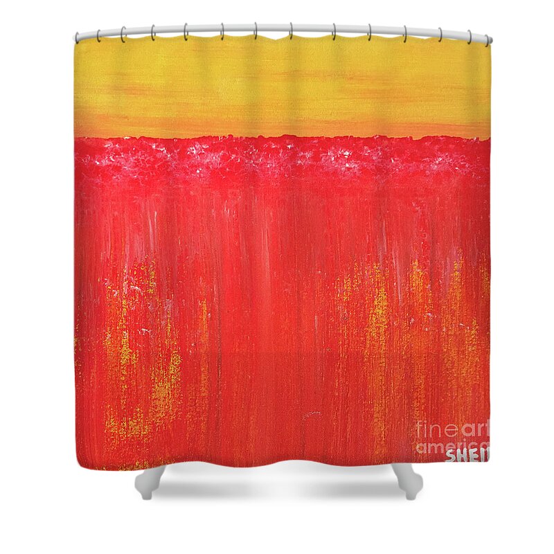 Lava Shower Curtain featuring the painting Lava Flow by Amanda Sheil