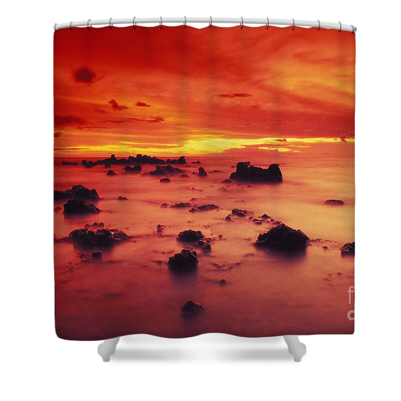 Amaze Shower Curtain featuring the photograph Lava Rock Beach by Dave Fleetham - Printscapes