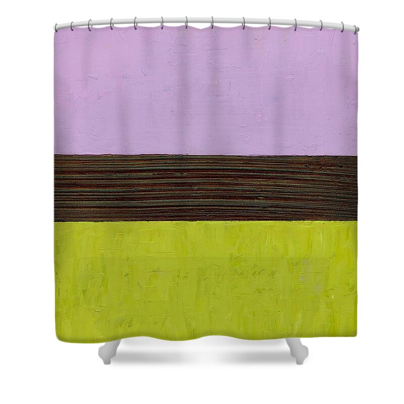 Purple Shower Curtain featuring the painting Lavender Brown Olive by Michelle Calkins